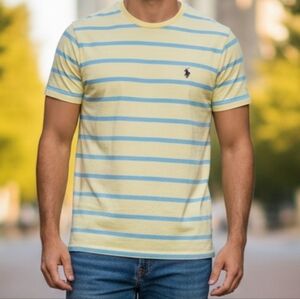 U.S. Polo Assn. Yellow and Blue Striped Tee